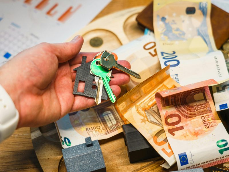 House Keys Euro Banknotes Real Estate Investment Concept